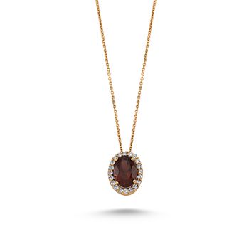 1.83 gr. 18 Ayar Pırlanta Kolye Safir Taşlı