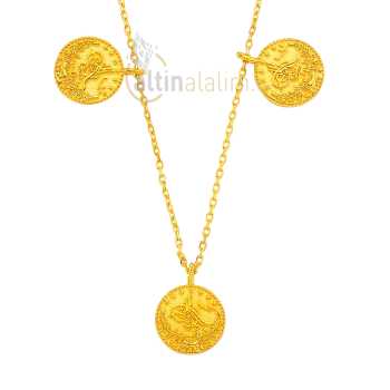 Osmanlı Tuğrası Altın Kolye - tg001269