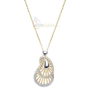 Kalpli Damla Altın Kolye - tg001240