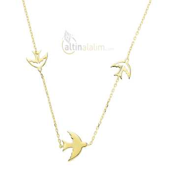 Kuşlu Altın Kolye - tg001245