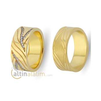 Favori Gold Özel Çift Alyans - fav07624