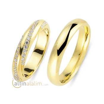 Favori Gold Özel Çift Alyans - fav07631
