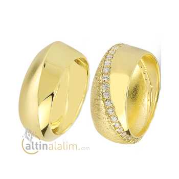 Favori Gold Özel Çift Alyans - fav07633