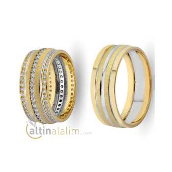 Favori Gold Özel Çift Alyans - fav07649