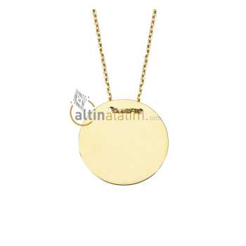 Altın Plaka Kolye - kk01338