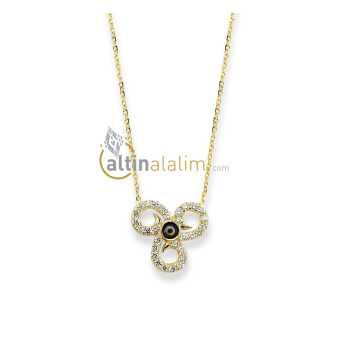 Altın Nazar Boncuklu Kolye - kk01437