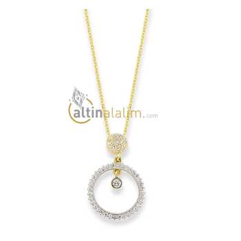 Altın Taşlı Kolye - kk01471