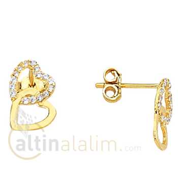 Kalpli Altın Küpe -14 Ayar- kk04014